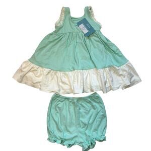 NWT Wildling Well Dressed Wolf Sweet Green Tunic Set 18M